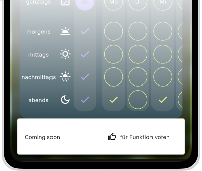 App-Screenshot: Für Funktion voten